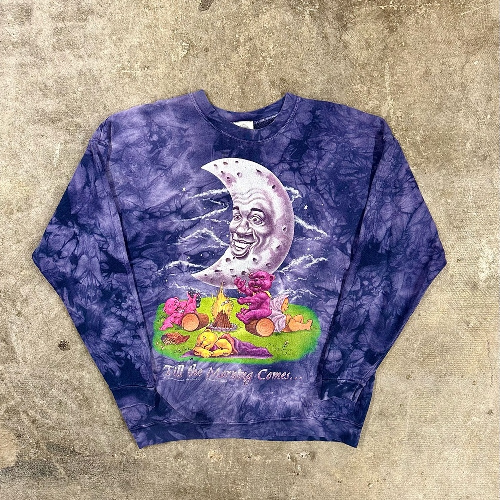 Vintage 90s The Mountain Grateful Dead Moon Bears Band Tye Die Sweatshirt XL USA